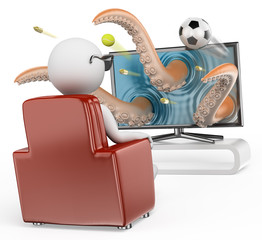 3D white people. 3D television