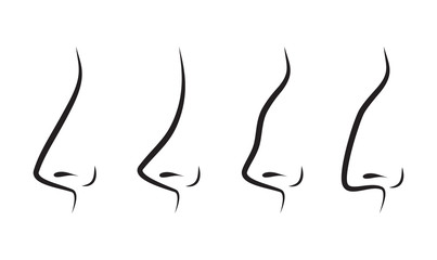 Vector silhouettes of noses - obrazy, fototapety, plakaty