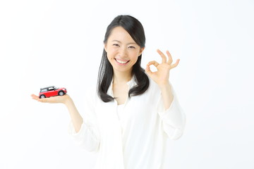 ミニカー・若い女性