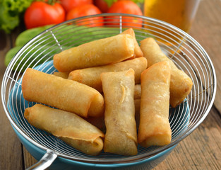 Fried Chinese Traditional Spring rolls food