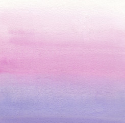 Watercolor painting. White, pink, purple gradient