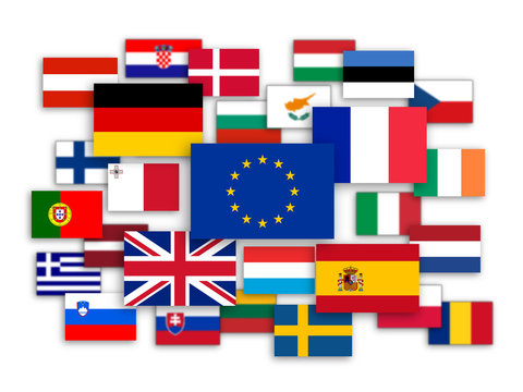 EU Jigsaw (member states flags 28 France Germany UK)