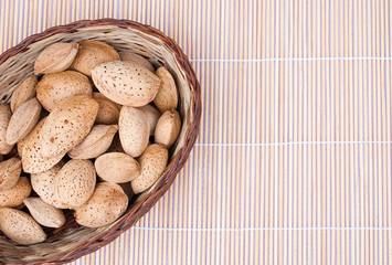 almonds on natural background