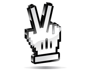 Victory pointer hand 3d