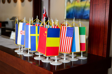 Flags on the desk