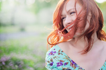 Beautiful Red Hair Girl smiling