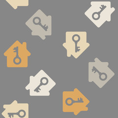 seamless background, home, house, building, key