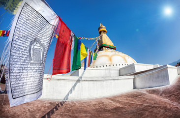 Prayer flags at Bodhnath stupa