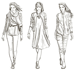 Vector Sketch of Fashion models