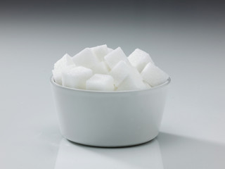 bowl of cubed sugar