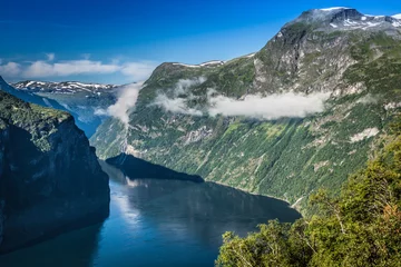 Fototapete Rund Geiranger fjord panoramic view,Norway © Lukasz Janyst