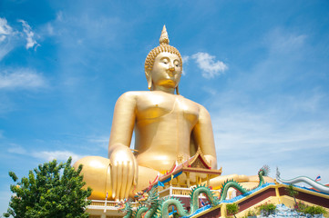 Obraz premium Big golden Buddha at Wat Muang of Ang Thong province Thailand