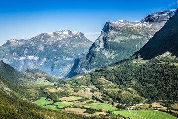 Fototapeta na wymiar Mountain scenery in Jotunheimen National Park in Norway