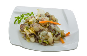 Raw octopus salad