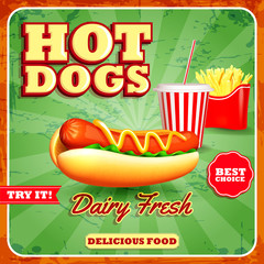 Plakaty  hot dogi mleczne świeże