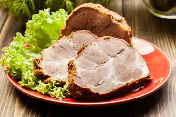 Slices of roasted shoulder