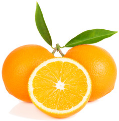 Oranges, half and whole