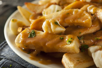 Unhealthy Delicious Poutine with French Fries