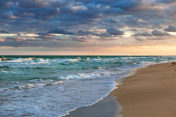 sunrise over ocean and beach