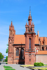 St. Anne's and Bernardinu Church in Vilnius city