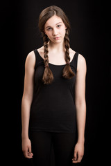 Beautiful Brunette Girl With Plaits