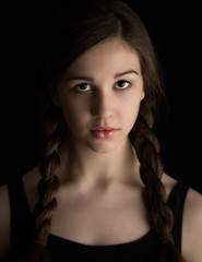 Beautiful Brunette Girl With Plaits