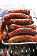Grilled sausages