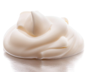 Mayonnaise swirl  isolated on white background cutout
