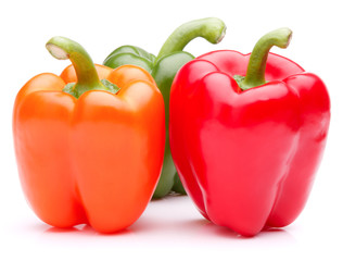 Sweet bell pepper isolated on white background cutout