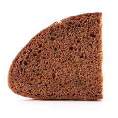 Slice of fresh rye bread isolated on white background cutout