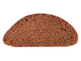 Slice of fresh rye bread isolated on white background cutout
