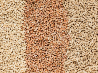 wood pellets three colours