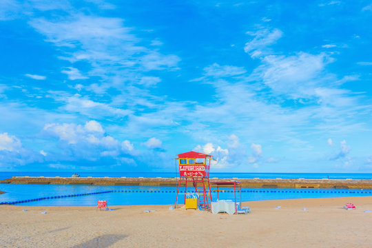 Tropical beach and blue sky, Okinawa