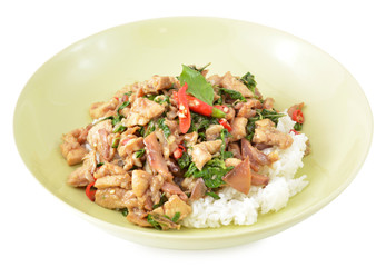 Stir-fried squid with Holy Basil