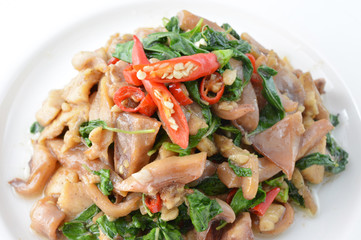 Stir-fried squid with Holy Basil