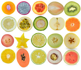 Background from many different exotic fruits