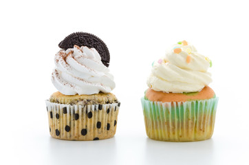 Cupcakes isolated on white background