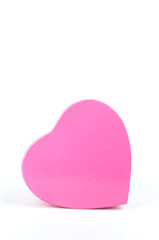 Pink heart box isolated white background