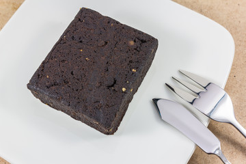 slice of dark chocolate cake