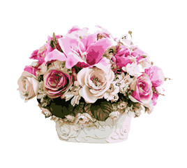 Vintage flowers on white background