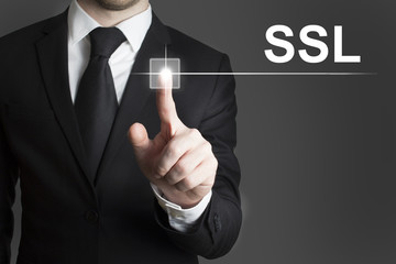 businessman touchscreen ssl