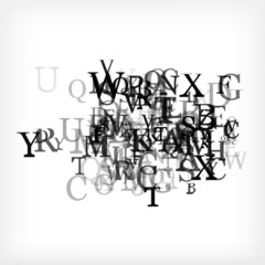 Abstract alphabet background sketch - vector illustration