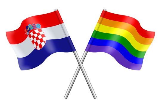 Flags : Croatia and rainbow