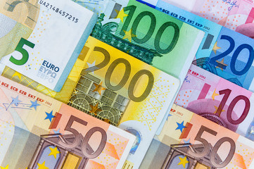 Background of euro banknotes