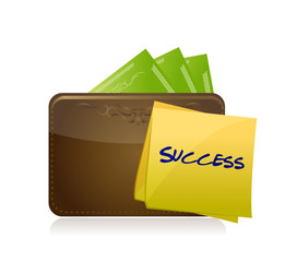 wallet and money and success post illustration