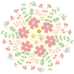 floral flower circle