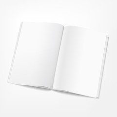 opened booklet on white background