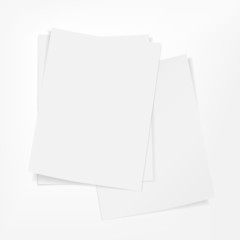 stack of paper on white background