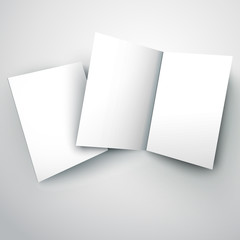 vector illustration of blank white folded paper