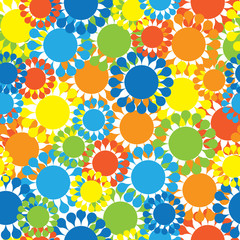 multicolored small flowers seamless pattern